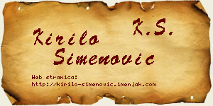 Kirilo Simenović vizit kartica